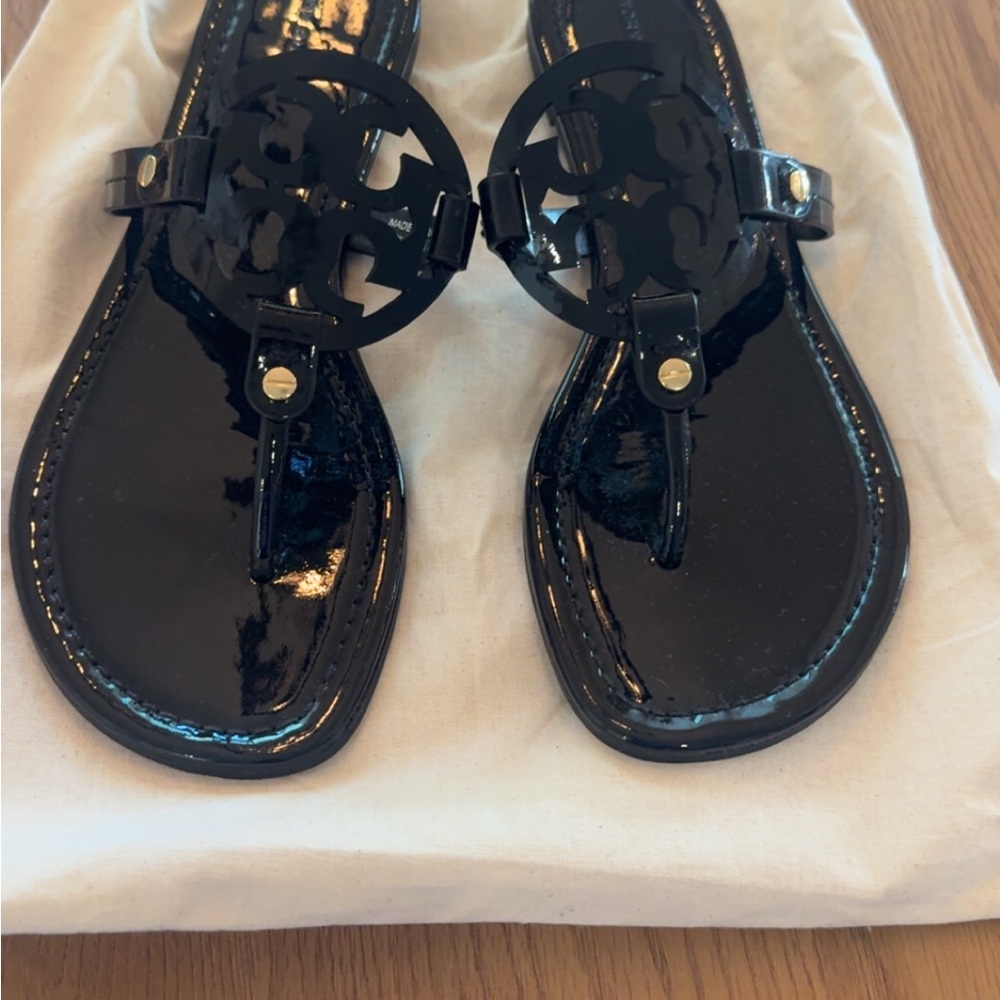 Tory Burch miller black sandals, size 9.